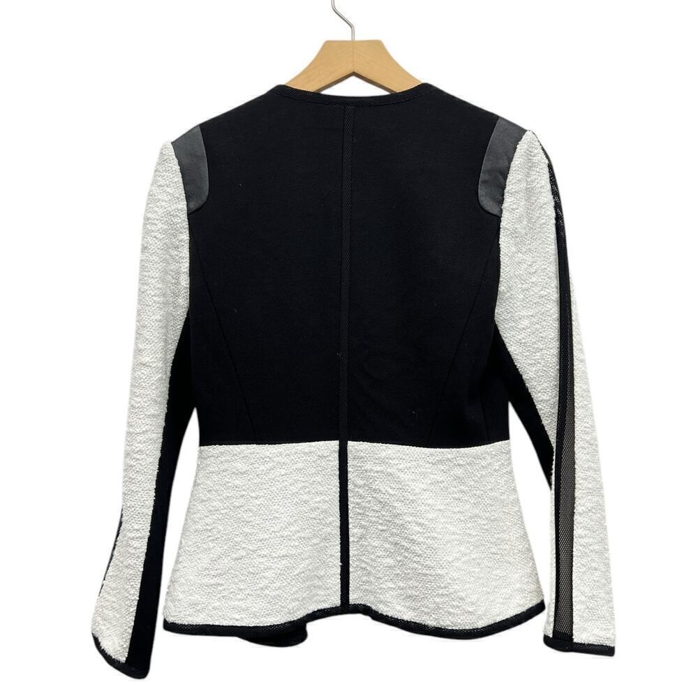 Rebecca Taylor Textured Black/White Fitted Jacket size 4 - Picture 6 of 8